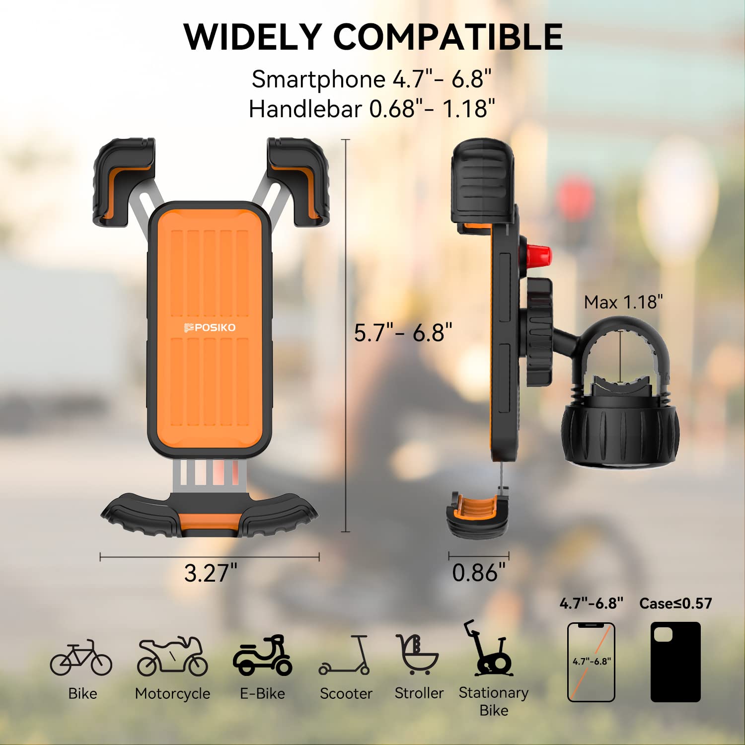 Motorcycle/Bicycle Phone Mount for 4.7-6.8