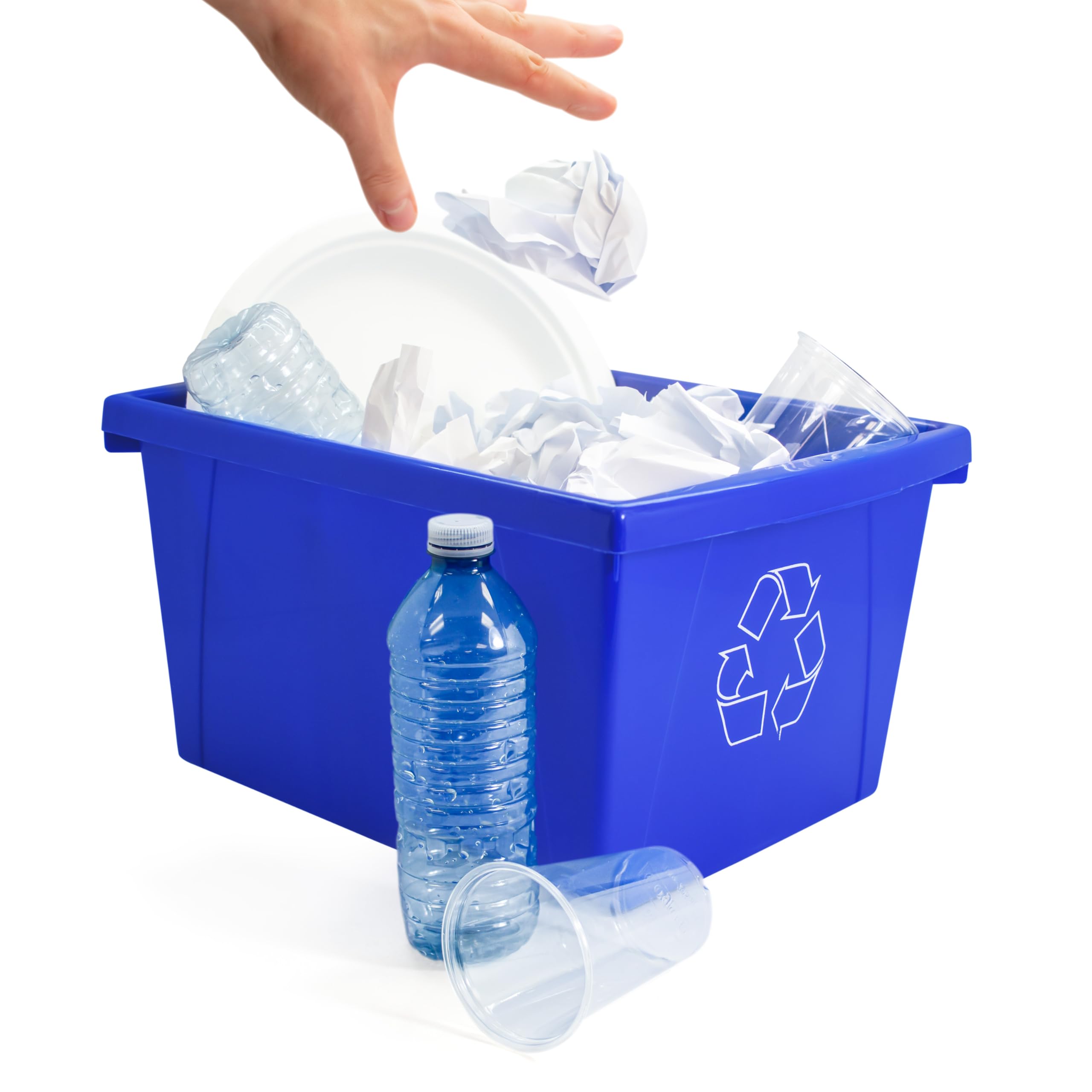 Storex 4 Gallon (15L) Recycle Bin, 13.63 x 7.87 x 11.25 Inches, Blue (61505A06C) Blue Recycling, 1-Pack , Small 🍁 All In One Marketplace Canada