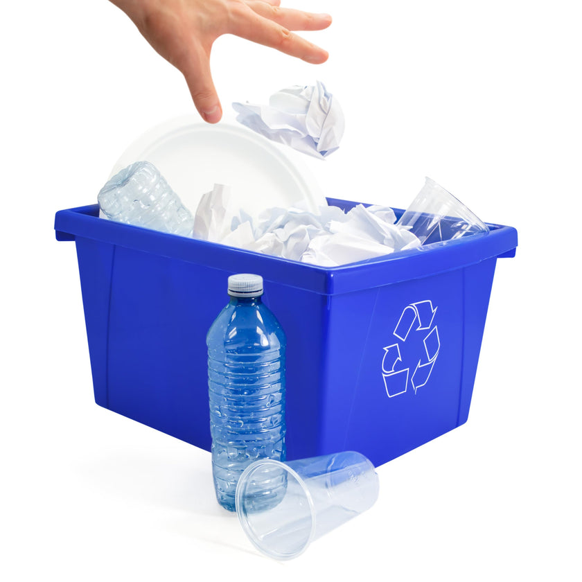 Storex 4 Gallon (15L) Recycle Bin, 13.63 x 7.87 x 11.25 Inches, Blue (61505A06C) Blue Recycling, 1-Pack , Small 🍁 All In One Marketplace Canada