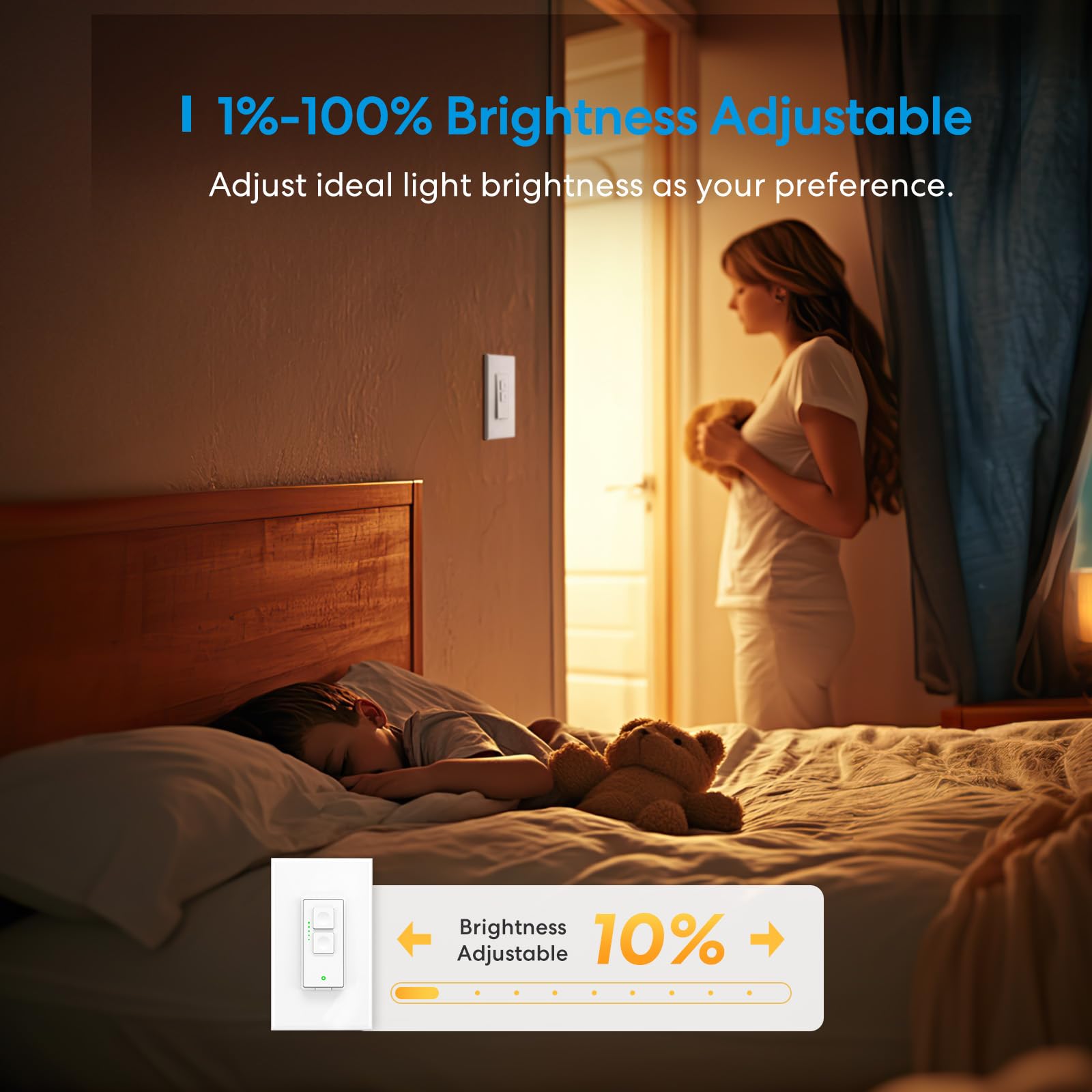 meross Smart Dimmer Switch, Single Pole Smart Switch for LED Light, Neutral Wire Required, Compatible with Apple HomeKit, Alexa, Hey Google and SmartThings, 2.4GHz Wi-Fi, No Hub Required, 2 Pack 🍁 All In One Marketplace Canada