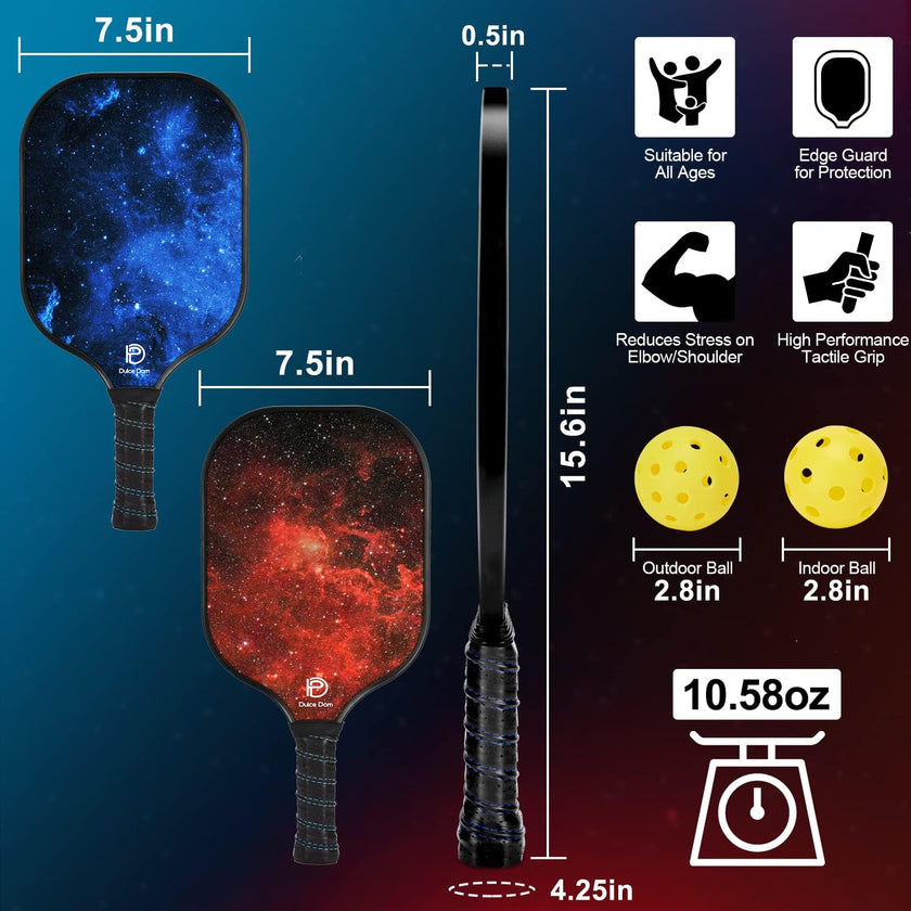 DULCE DOM Pickleball Paddles, USAPA Approved Lightweight Pickle-Ball Set with 4 Premium Balls and Bag, Perfect Raquette Gifts fo Women Men 🍁 All In One Marketplace Canada