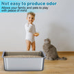 ZuHucpts Stainless Steel Cat Litter Box, Large Metal Litter Pan for Cats (20