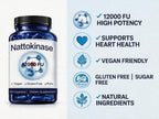 Nattokinase Supplement, 400 mg - 12000 FU, Helps Support Cardiovascular Health 60 Count 🍁 All In One Marketplace Canada