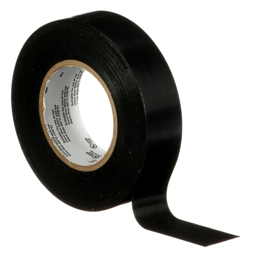 3M Temflex 165, Vinyl Colour Coding Electrical Tape, Black, 3/4in x 60ft, 10 Rolls 🍁 All In One Marketplace Canada