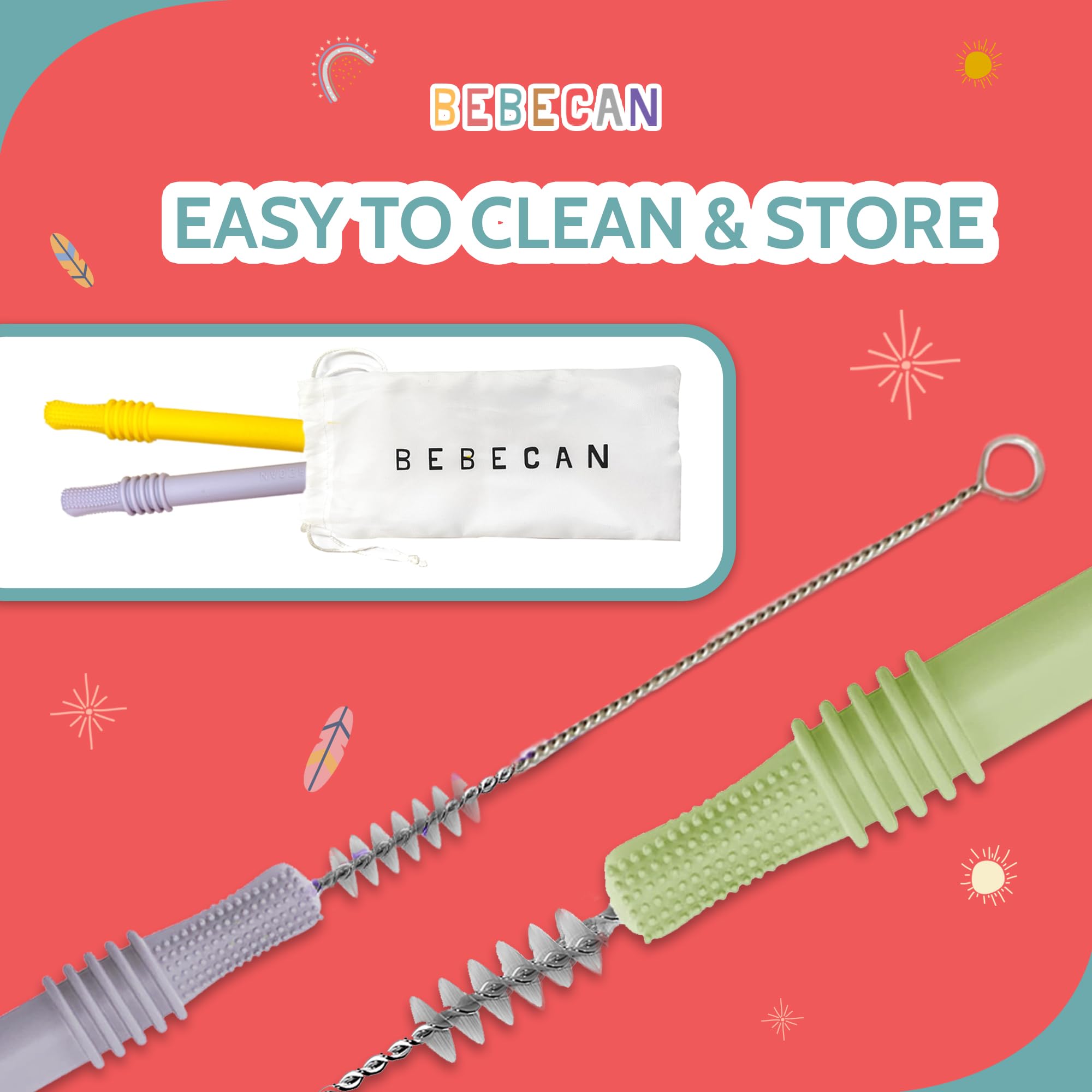 BEBECAN Teething Toys for Babies, Baby Teething Relief, 6 Vibrant Colors, Super Soft Silicone Jouet Dentition Bebe, Perfect Baby Gifts Baby Boy Gifts 🍁 All In One Marketplace Canada