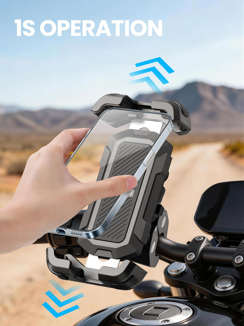 Tounee Bike Phone Mount Holder with Dual Vibration Dampener - Quick Release Handlebar Clip for Bicycle/Cycling, Upgraded Anti-Shock Design Fits iPhone 16/15/14 Pro Max & 4.7-6.7