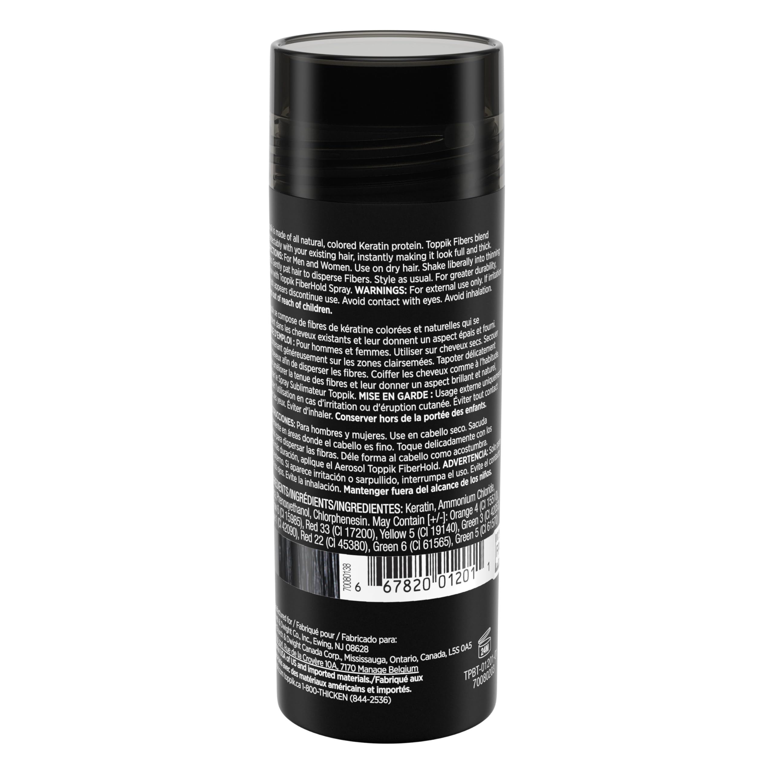 TOPPIK Hair Building Fibers, Black, VALUE SIZE 27.5 g, Fill In Fine or Thinning Hair, Instantly Thicker Looking, Multiple Shades for Men & Women 🍁 All In One Marketplace Canada