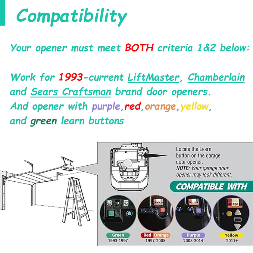 2 for LiftMaster Chamberlain Craftsman Garage Door Opener Remote 893MAX 893LM 971LM 373LM,Keychain 🍁 All In One Marketplace Canada