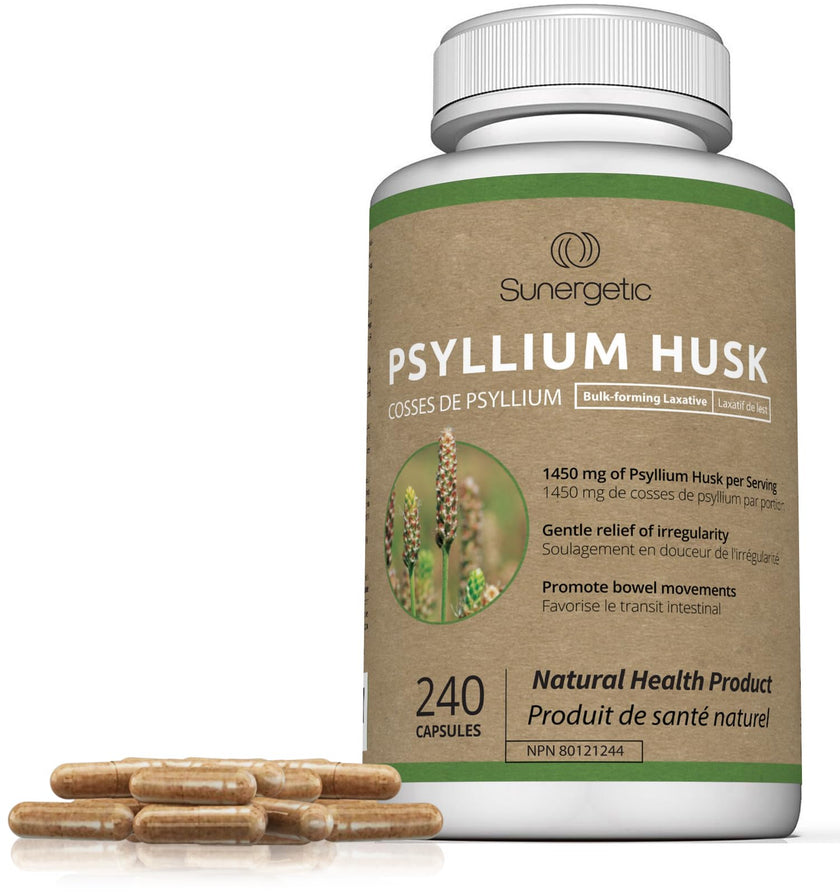 Premium Psyllium Husk Capsules - 1450mg per Serving - Helps Support Digestion, Intestinal Health & Regularity - 240 Psyllium Husk Fiber Capsules 🍁 All In One Marketplace Canada