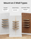 AMADA HOMEFURNISHING Floating Shelves, Paulownia Wood Wall Shelves for Bathroom/Living Room/Bedroom/Kitchen/Home Office, Natural Wood Wall Shelf for Home Storage & Organization, Set of 4, AMFS40 🍁 All In One Marketplace Canada