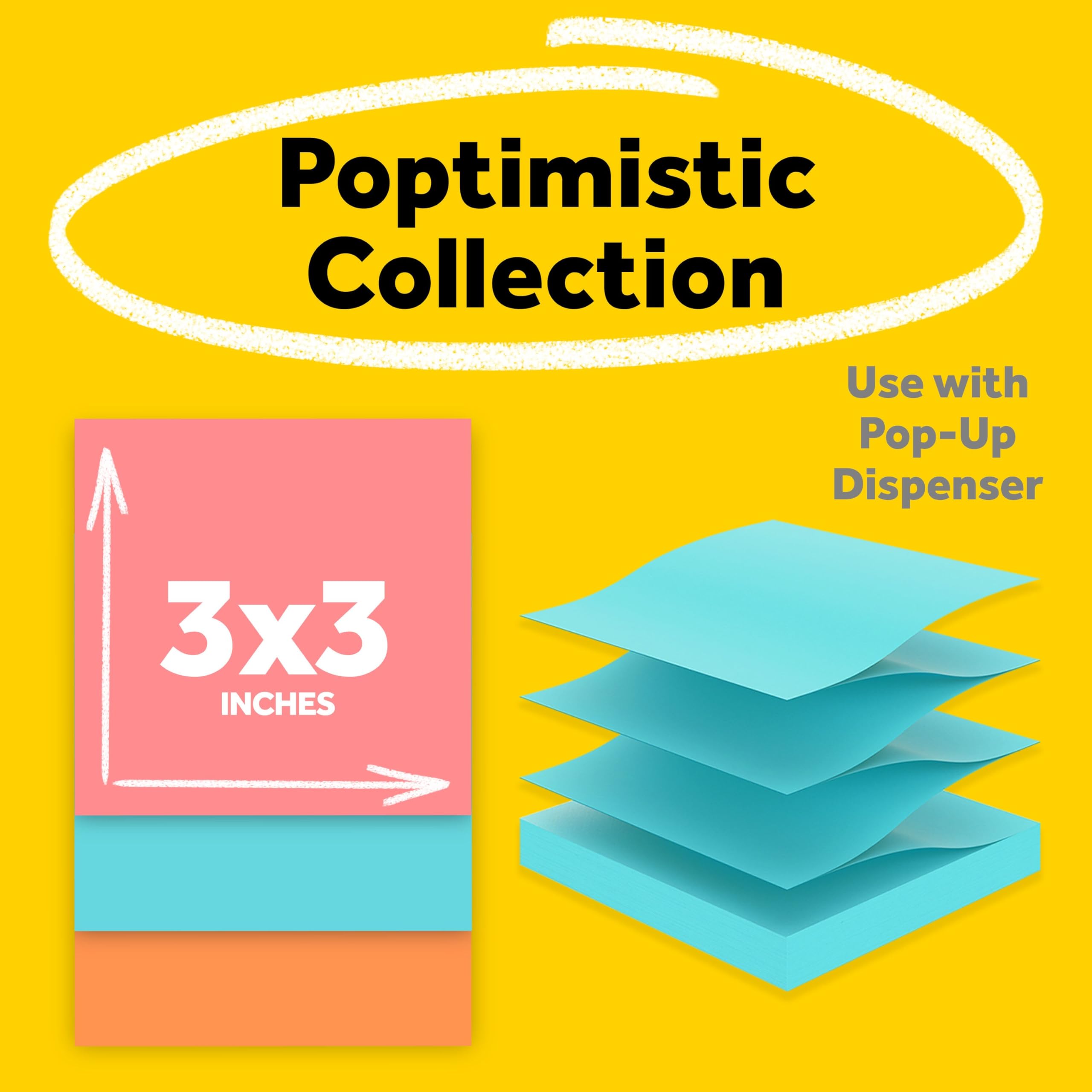 Post-it Pop-up Notes, 3 x 3 in, Poptimistic Collection, 6 Pads 🍁 All In One Marketplace Canada
