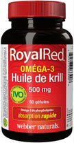 Webber Naturals RoyalRed Krill Oil 500 mg, 60 Softgels, Supports Cardiovascular Health and Brain Function, Antioxidant Support 🍁 All In One Marketplace Canada