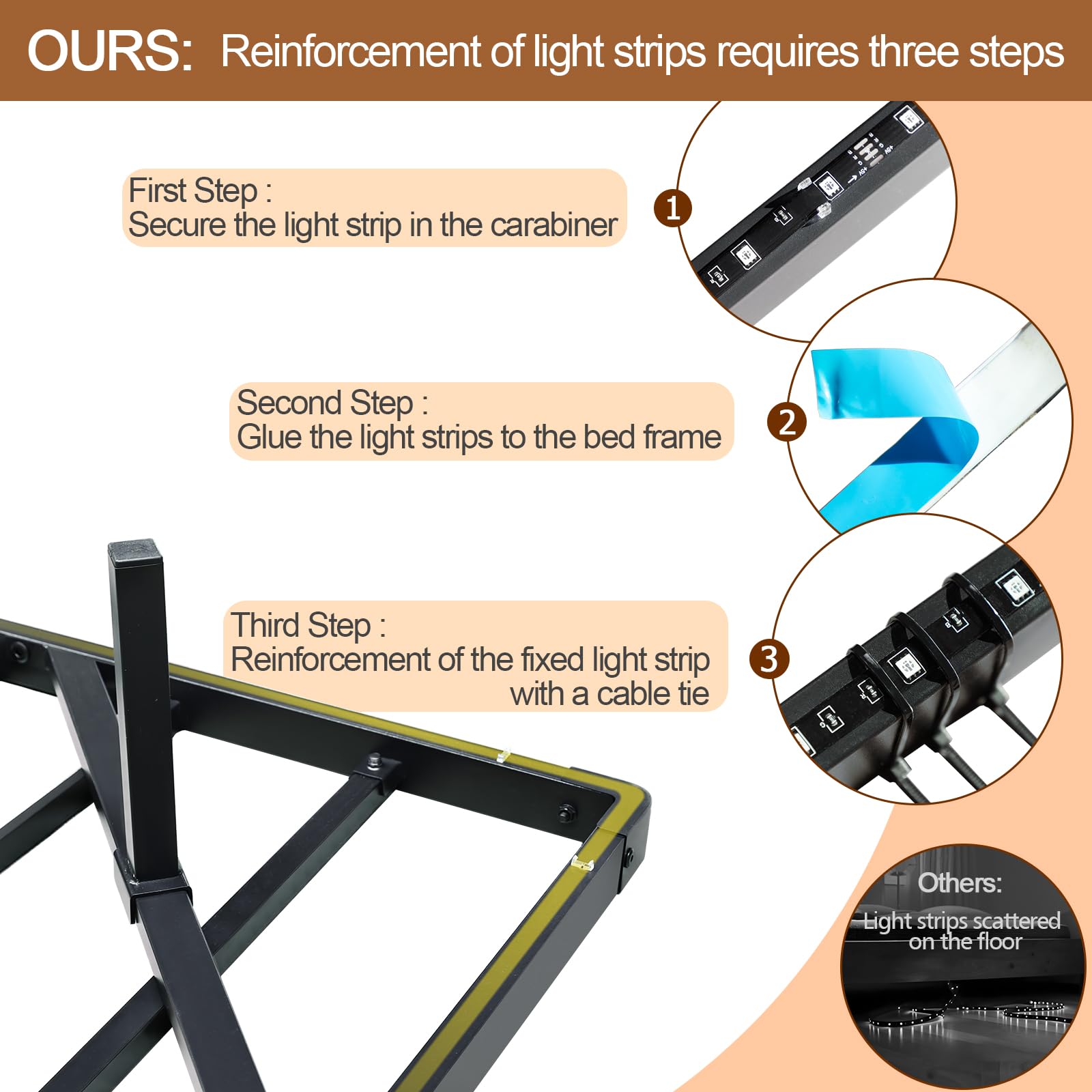 LOAKEKEL Queen Bed Frame, with USB Charging Station, Floating Bed Frame Queen Size with Smart LED Lights, Metal Platform Bed, Heavy Duty Steel Slat, No Box Spring Needed, Easy Assembly, HBF150BK 🍁 All In One Marketplace Canada