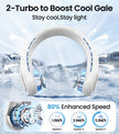 Neck Fan, Hands Free Bladeless Portable Neck Fan, 4000mAh USB Rechargeable Battery Fan, 3 Speed Personal Cooling Fan with 360° Airflow - for Hot Flashes Home Office Travel Outdoor Sports (White) 🍁 All In One Marketplace Canada