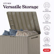 Keter City 30 Gallon Resin Outdoor Storage Box and Patio Furniture Side Table for Pool and Garden Accessories, Beige 🍁 All In One Marketplace Canada