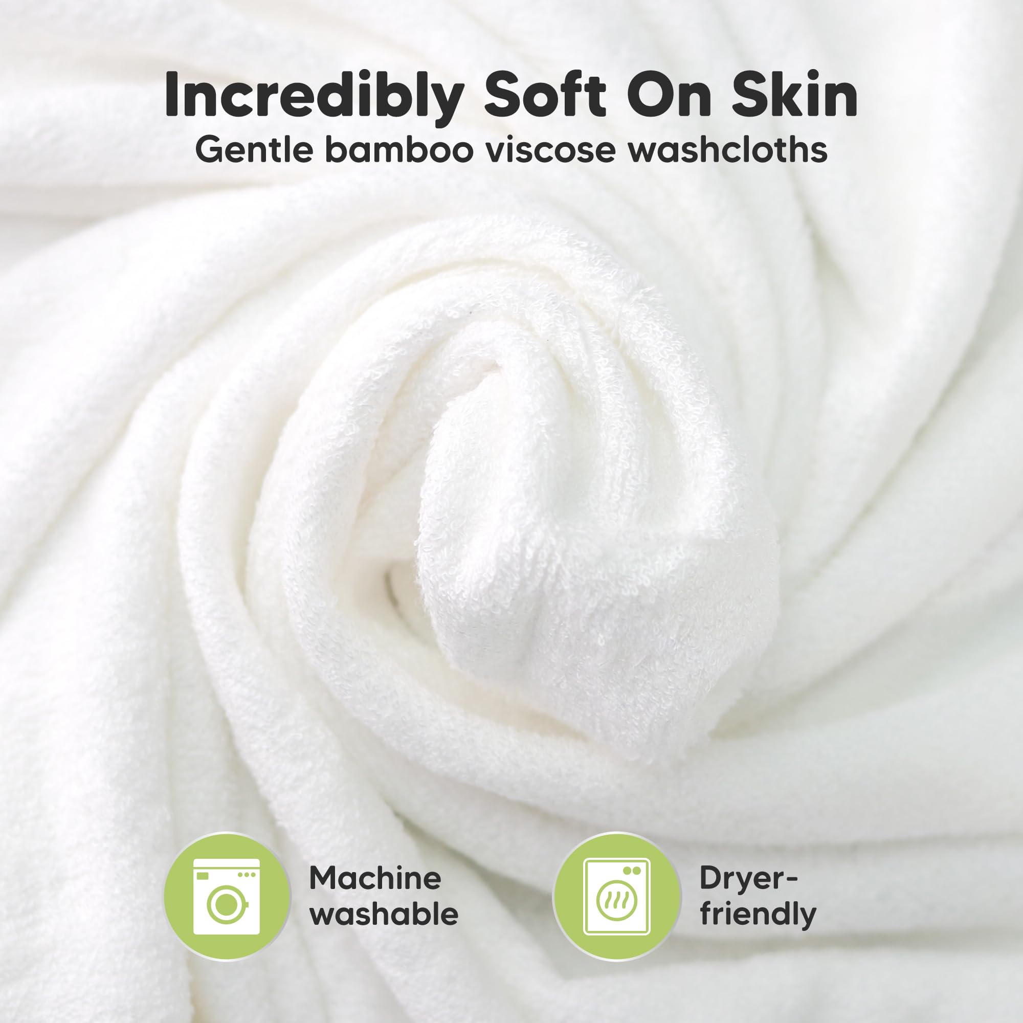 6-Pack Organic Baby Washcloths - Soft Viscose from Bamboo Washcloth, Baby Wash Cloths, Baby Wash Cloth for Newborn, Kids, Bath Baby Towels, Face Towel, Face Cloths (White) 🍁 All In One Marketplace Canada