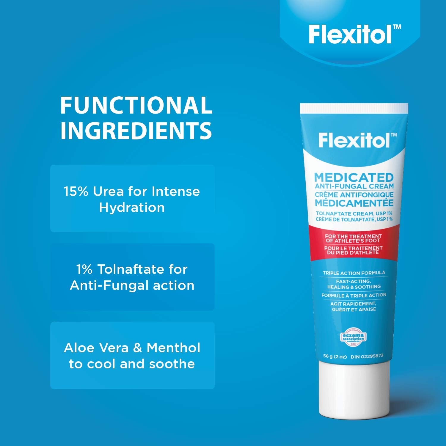 Flexitol Medicated Anti-Fungal Cream for Athlete's Foot - Best OTC Treatment for Foot Fungus & Fungal Infections, Effective Anti-Fungal Cream for Feet (56g) 🍁 All In One Marketplace Canada