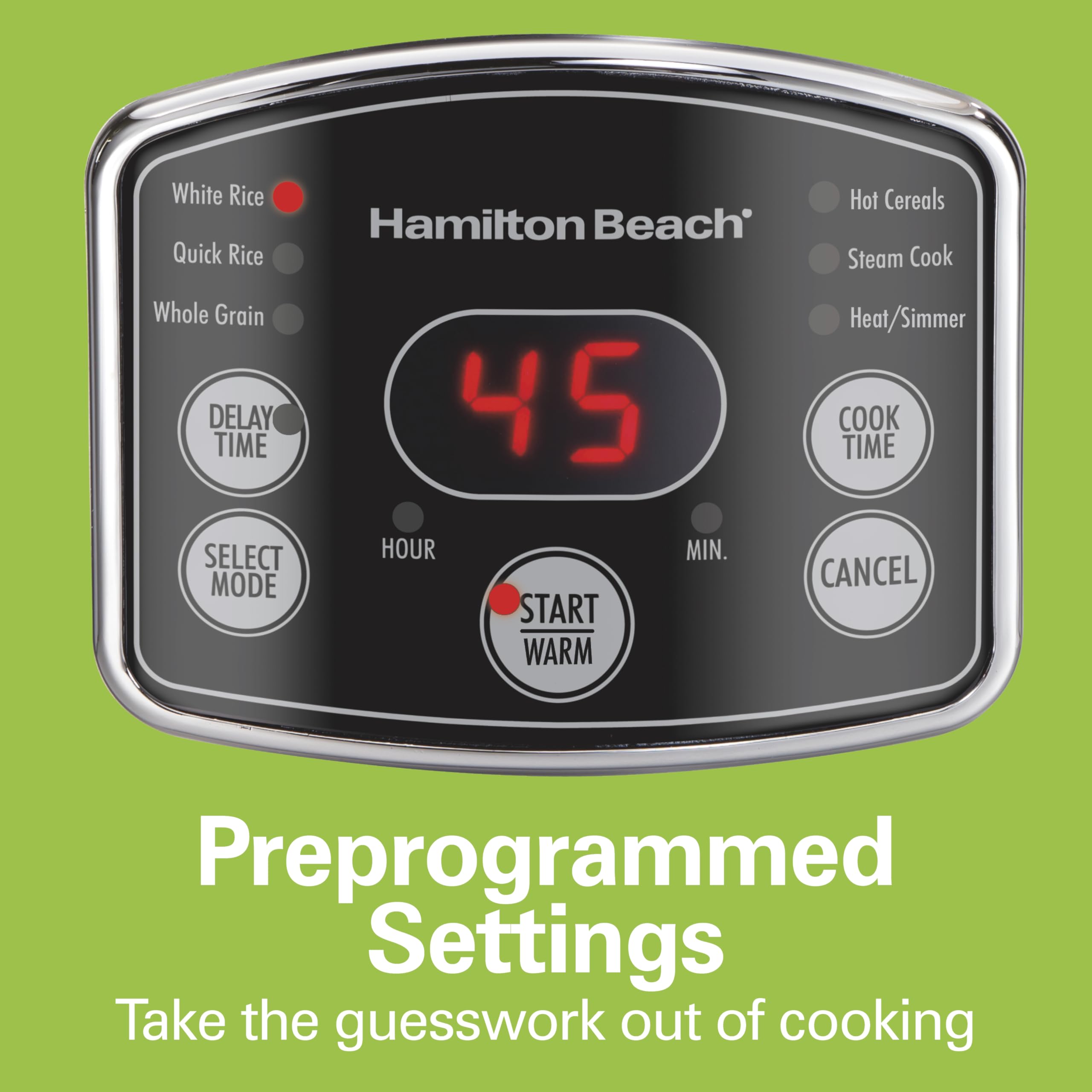 Hamilton Beach Digital Programmable Rice Cooker & Food Steamer, 14 Cups Cooked (7 Cups Uncooked), Stainless Steel, Steam & Rinse Basket, Delay Start, Model 37548MN 🍁 All In One Marketplace Canada