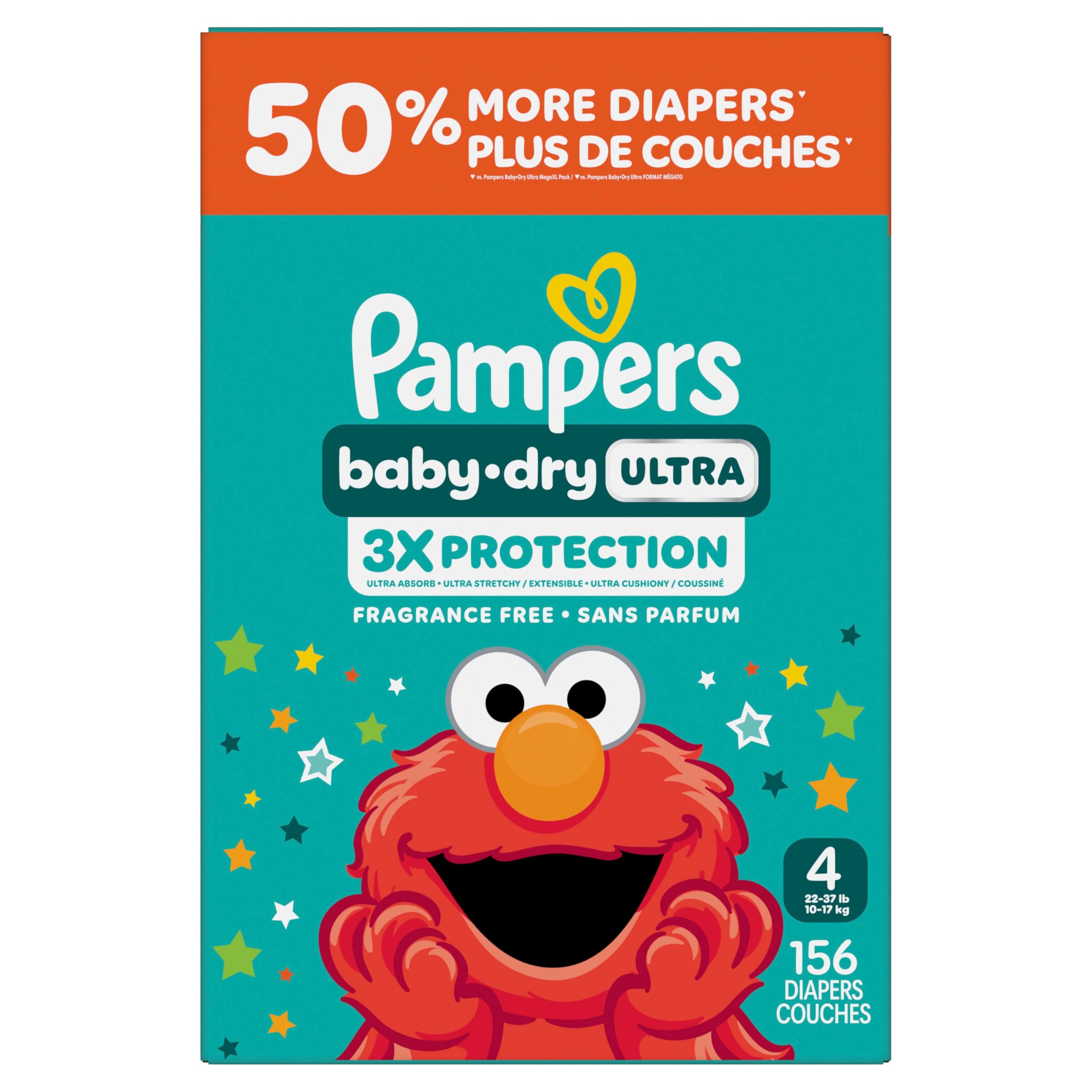Pampers Baby Dry Ultra Diapers, Size 4 (22-37 lbs), 156 Count, Absorbent Disposable Diapers 🍁 All In One Marketplace Canada
