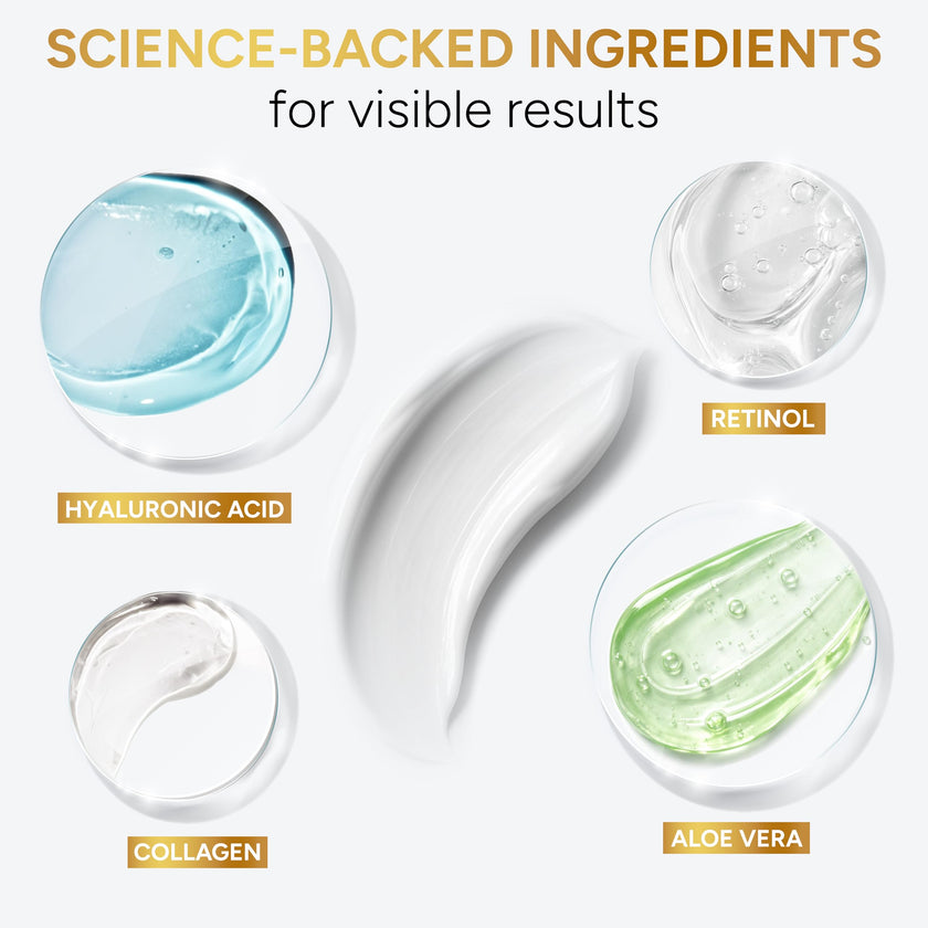 Retinol Cream for Face - Face Moisturizer with Hyaluronic Acid, Collagen - Lightweight Day and Night for Women and Men - Facial Cream, Neck & Décolleté - Non-Comedogenic, 50 ML 🍁 All In One Marketplace Canada