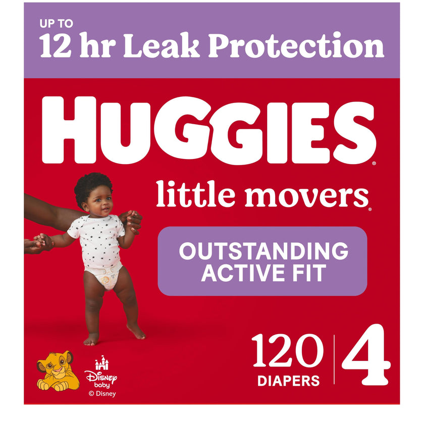 Disposable Baby Diapers Size 4 - Huggies Little Movers, 120ct, Mega Colossal Pack 🍁 All In One Marketplace Canada