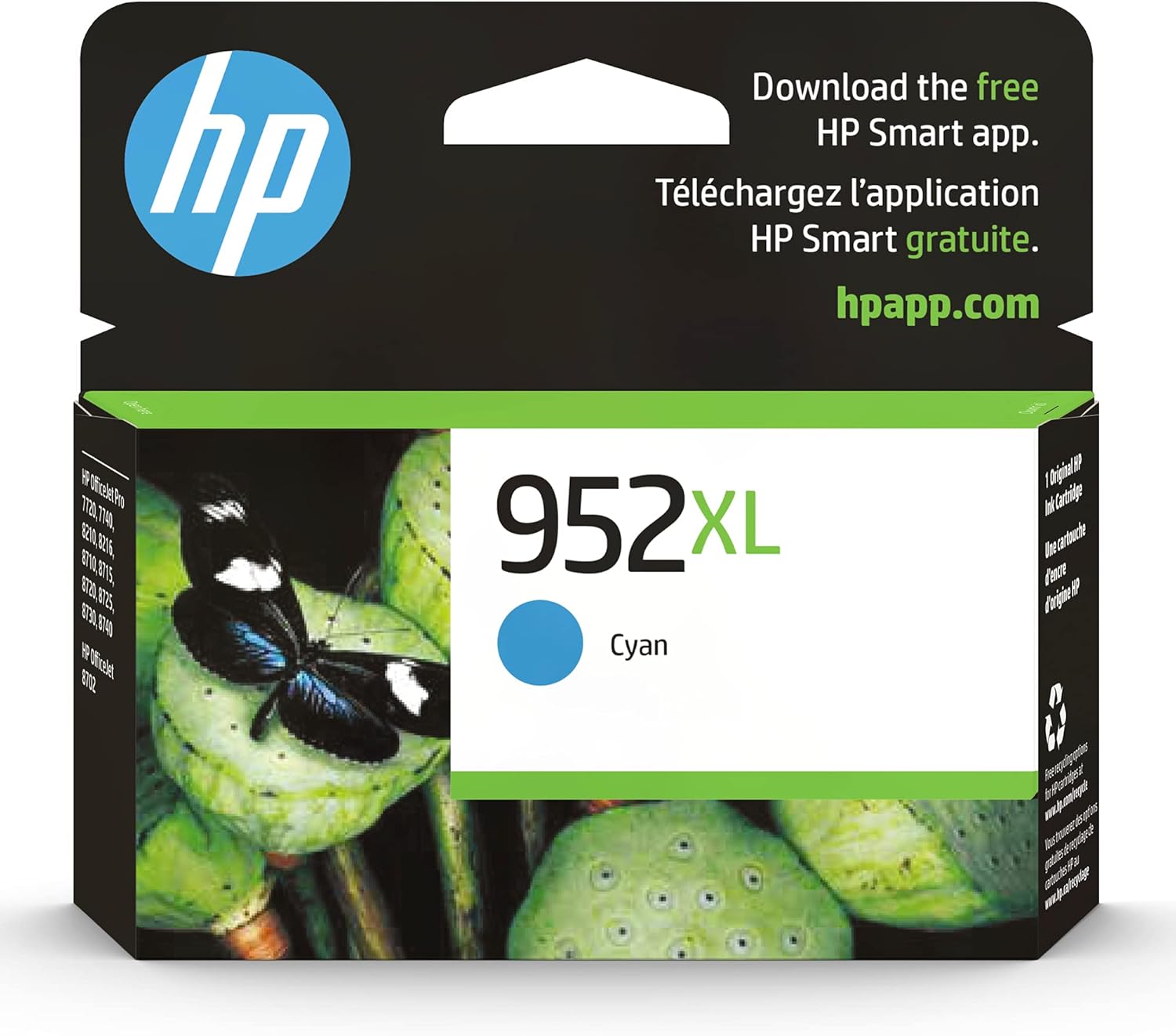 HP 952XL Cyan High Yield Original Ink Cartridge (L0S61AN)