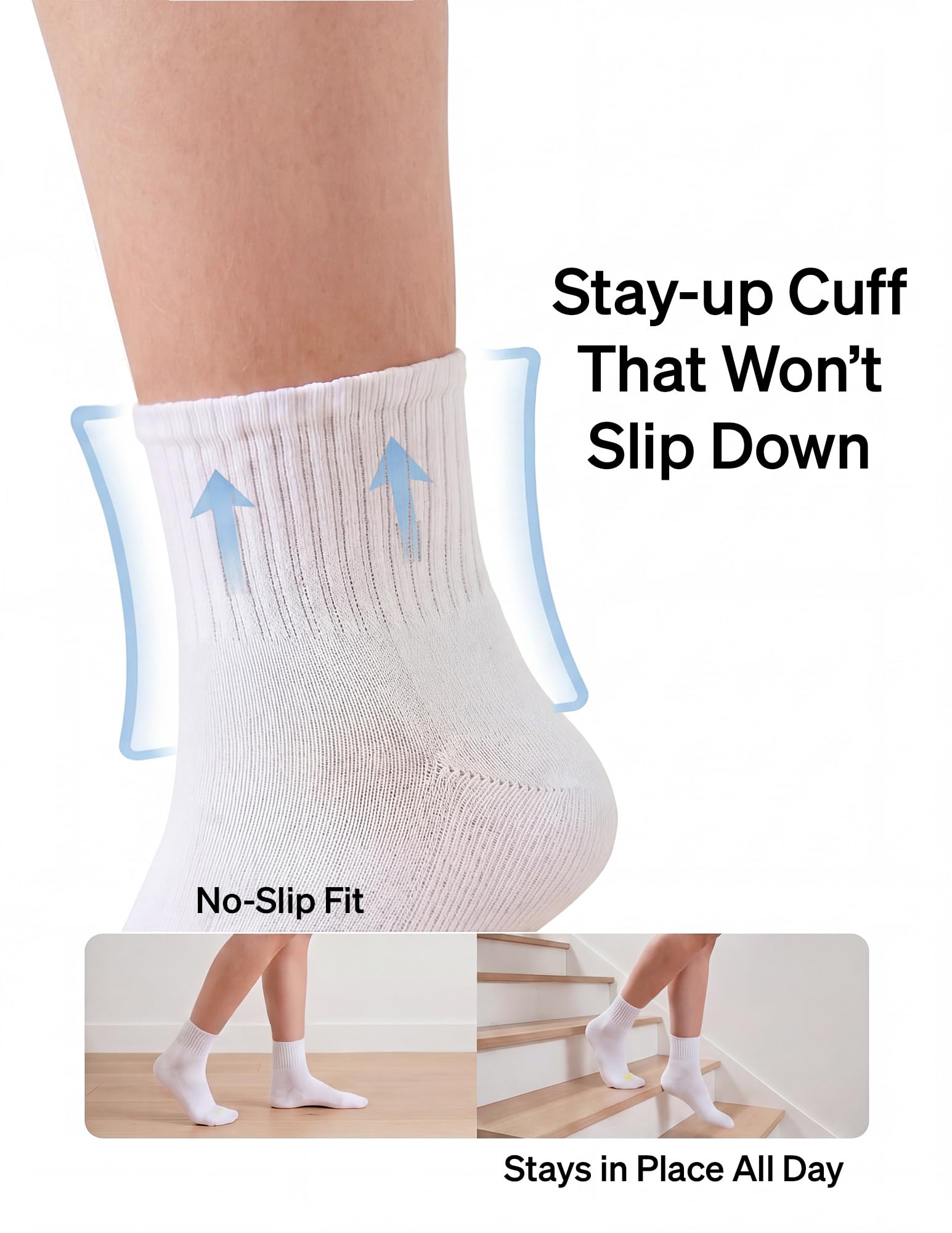Hue Women's Mini Crew Sock 6 Pair Pack, White - 6 Pair Pack, One Size 🍁 All In One Marketplace Canada
