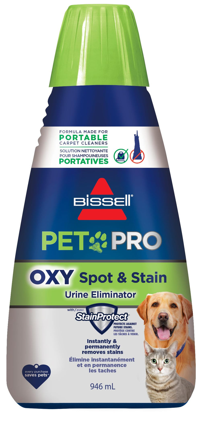 BISSELL Professional Pet Spot and Stain Plus OXY Formula for Portable Carpet Cleaners, 32oz, Removes Pet Urine Vomit and Odours, Car Detailer Solution, Little Green and SpotClean Compatible, 2034C 🍁 All In One Marketplace Canada
