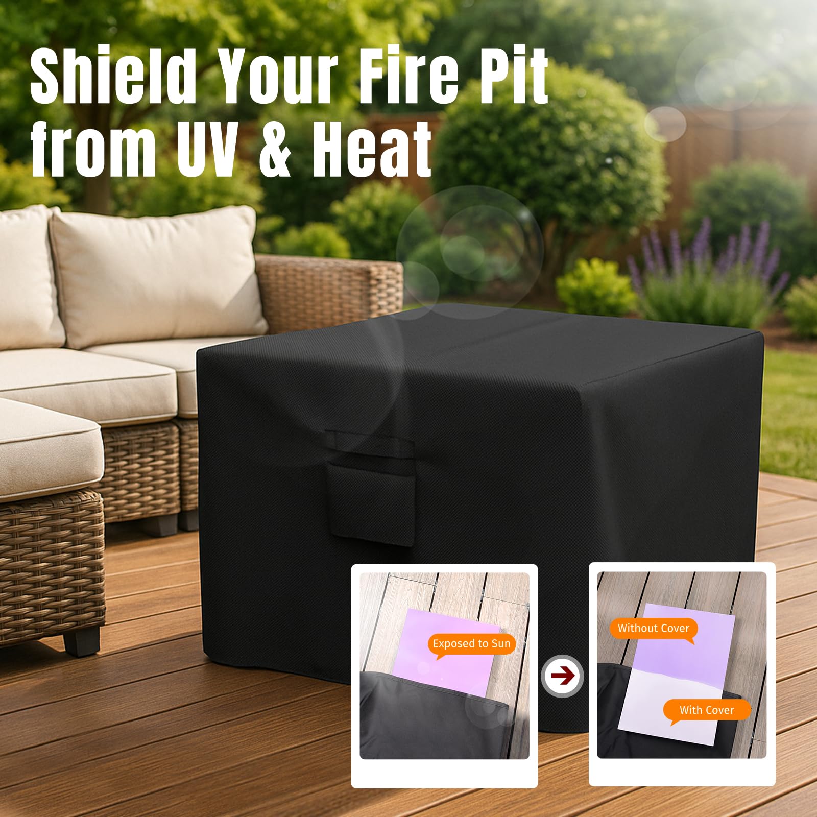 SHINESTAR Fire Pit Cover Square 32