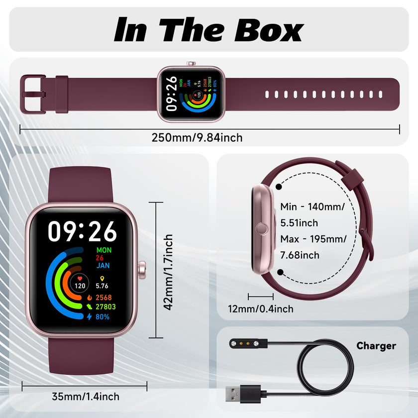 Smart Watch for Men Women with Bluetooth Call, Alexa Built-in, Heart Rate & Sleep Monitor, 1.83