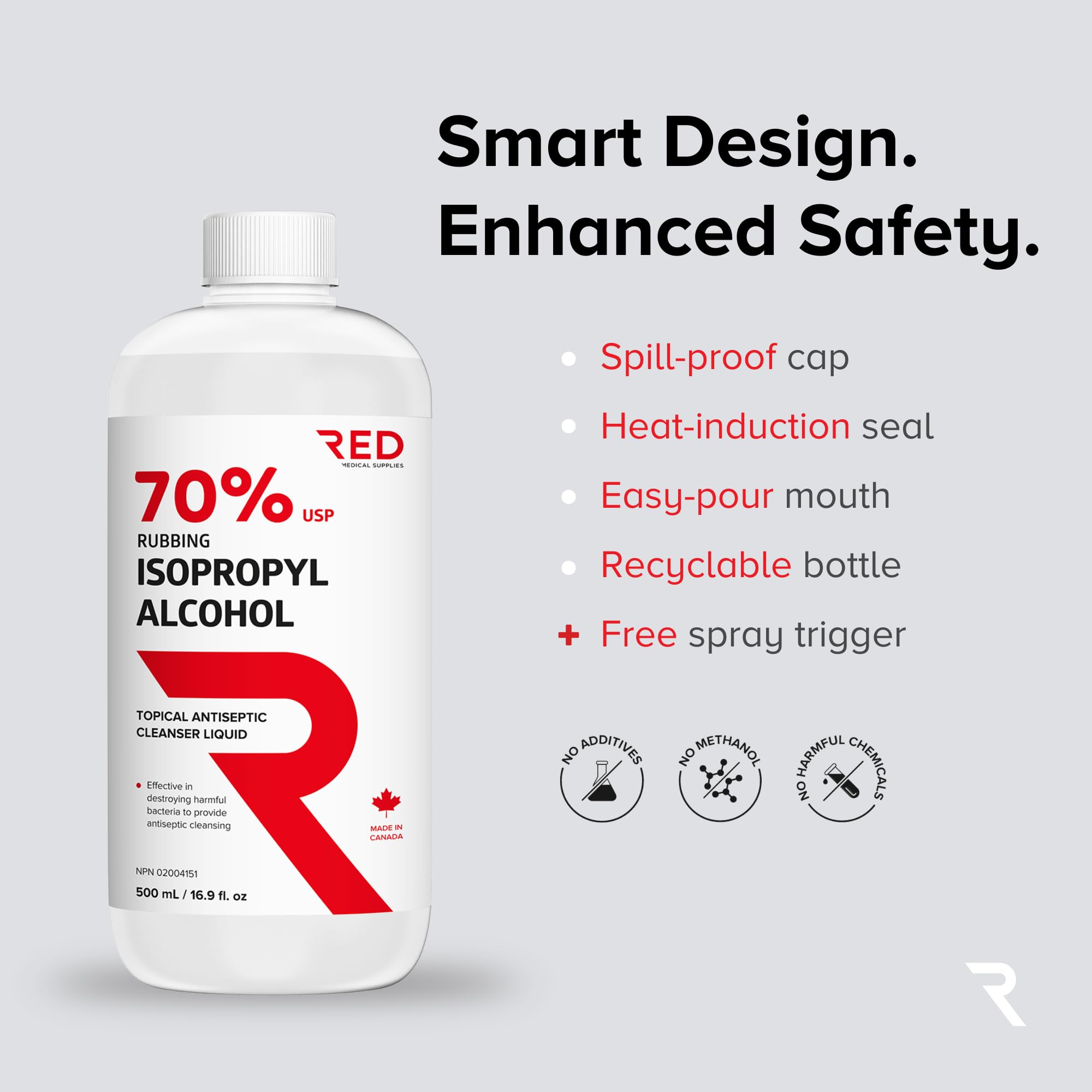 Isopropyl Rubbing Alcohol 70%, 500 mL - Pharmaceutical Grade, Surface & Screen Cleaner - 2 Bottles + Free Trigger Spray 🍁 All In One Marketplace Canada