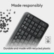 Logitech K250 Bluetooth Keyboard with Numpad, Easy Connectivity, Compact Wireless Keyboard Made with Recycled Plastic, Spill-Resistant, Comfortable Keys - Windows/MacOS - Graphite 🍁 All In One Marketplace Canada