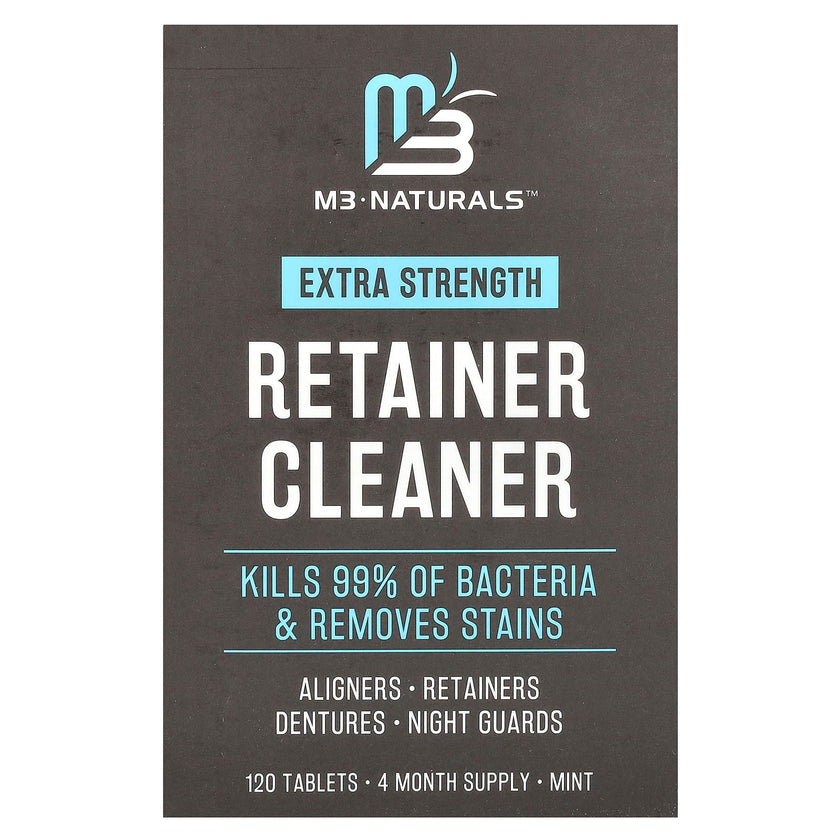 Retainer Cleanser Tablets Cleaner Remove Odors Discoloration Stains and Plaque 4 Month Supply Denture Cleansers Retainers Mouth Guards Denture Bath Mint by M3 🍁 All In One Marketplace Canada