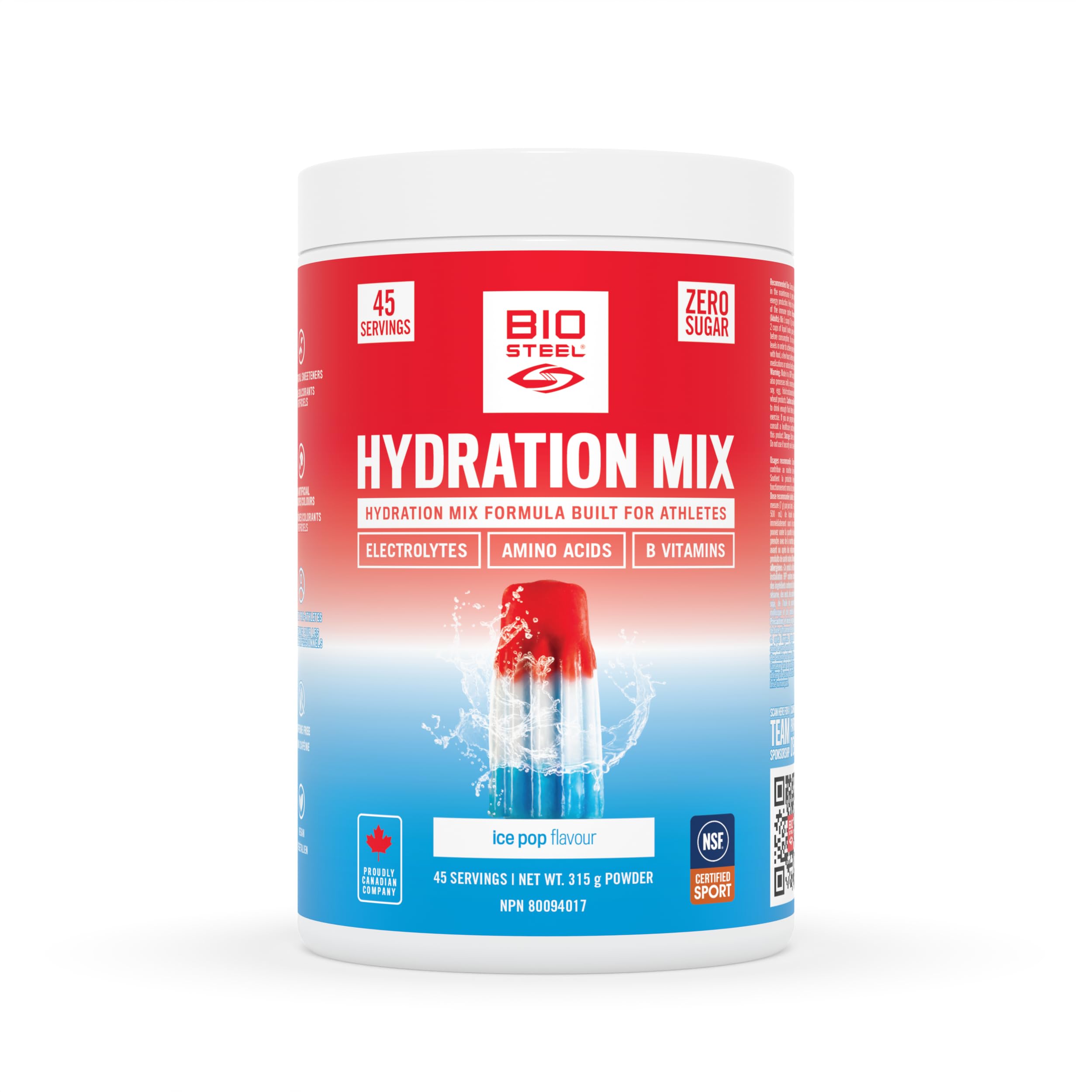 BioSteel Electrolyte Hydration Mix, Ice Pop, 45 Servings 🍁 All In One Marketplace Canada