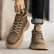 Men's Retro British-Style Mid-Calf Leather Martin Boots