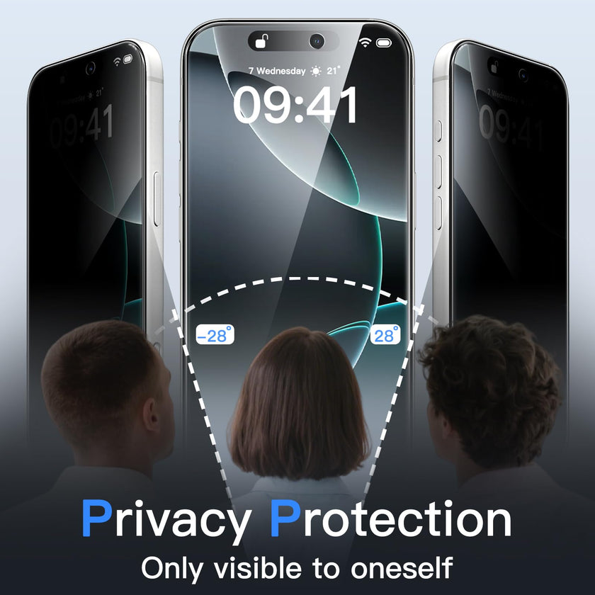 JETech Privacy Screen Protector for iPhone 16 Pro 6.3-Inch, Anti-Spy Tempered Glass Film with Easy Installation Tool, 2-Pack 🍁 All In One Marketplace Canada