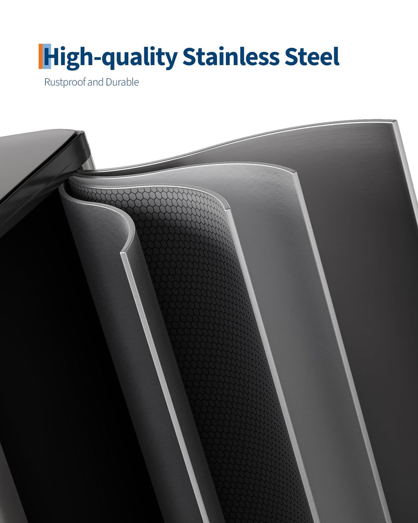 GarveeHome 2 x 8 Gallon Stainless Steel Double Trash Can with Lid for Kitchen, Large Dual Trash and Recycle Bin Combo, Step-on Kitchen Metal Garbage Cans, PP Inner Buckets, Liner Rim, Matte Grey 🍁 All In One Marketplace Canada