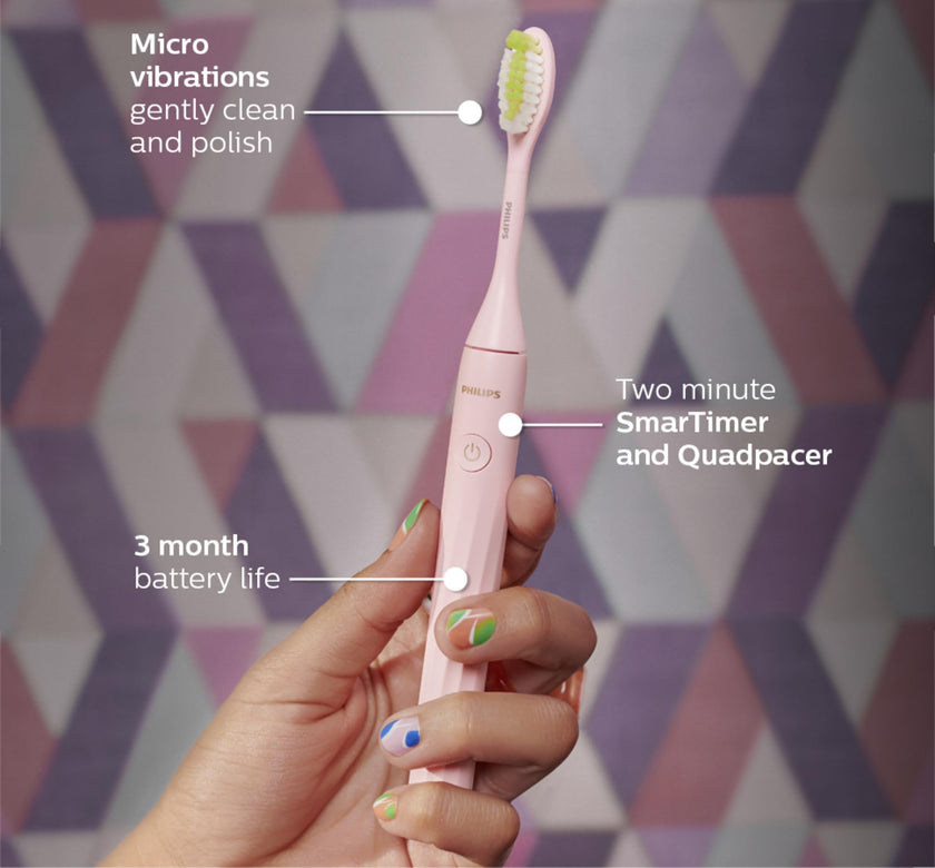 Philips One by Sonicare Battery Electric Toothbrush, Pink, HY1100/06 🍁 All In One Marketplace Canada
