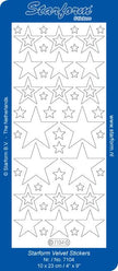 Deco Stickers - White Velvet Stars