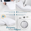viewstar Bed Pillows Queen Size 2 Pack, Firm Support Gusseted Side Sleeper Hotel Pillow for Back and Stomach Sleeping, White 🍁 All In One Marketplace Canada