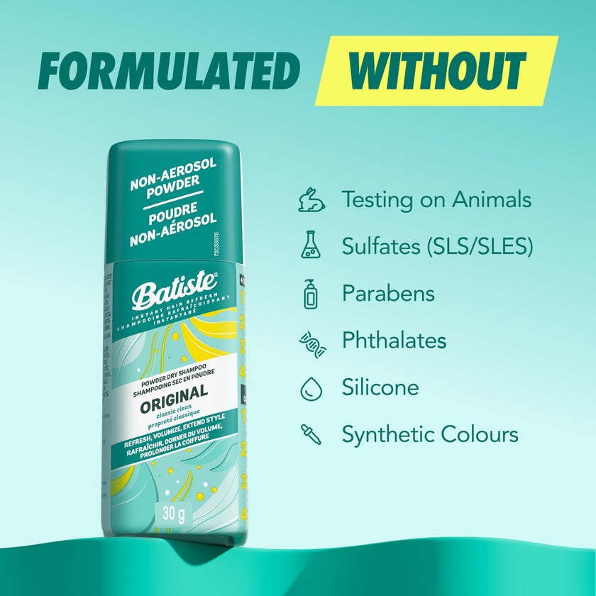 Batiste Powder Dry Shampoo, Non‑Aerosol Powder Format for Effortless Refresh, Gently Absorbs Oil, Adds Volume & Body, Clean & Fresh Fragrance, From Canada’s #1 Dry Shampoo Brand 🍁 All In One Marketplace Canada