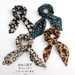 4pcs Leopard Pattern Silk Scarf Hair Scrunchie