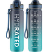 QLUR Water Bottle with Straw, 32oz Sports Motivational Water Bottle with Time Markings to Drink & Carry Strap & Clean Brush, 1L, Tritan, BPA Free, LeakProof for Women Men Gym Fitness Outdoor (1 Pack) 🍁 All In One Marketplace Canada