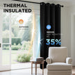 Joydeco Blackout Curtains 63 Inchs Long 52 Wide Black Out Curtains 2 Panels, Thermal Insulated Long Curtain& Drapes, Room Darkening Grommet Drapes for Living Bedroom Window (W52 x L63 Inch, Black) 🍁 All In One Marketplace Canada