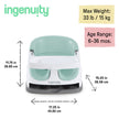 Ingenuity Baby Base 2-in-1 Booster Feeding and Floor Seat with Self-Storing Tray - Mist 🍁 All In One Marketplace Canada