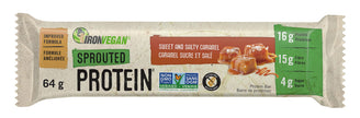 Iron Vegan Sprouted Protein Bars | Sweet and Salty Caramel Flavour | 12 Pack 🍁 All In One Marketplace Canada