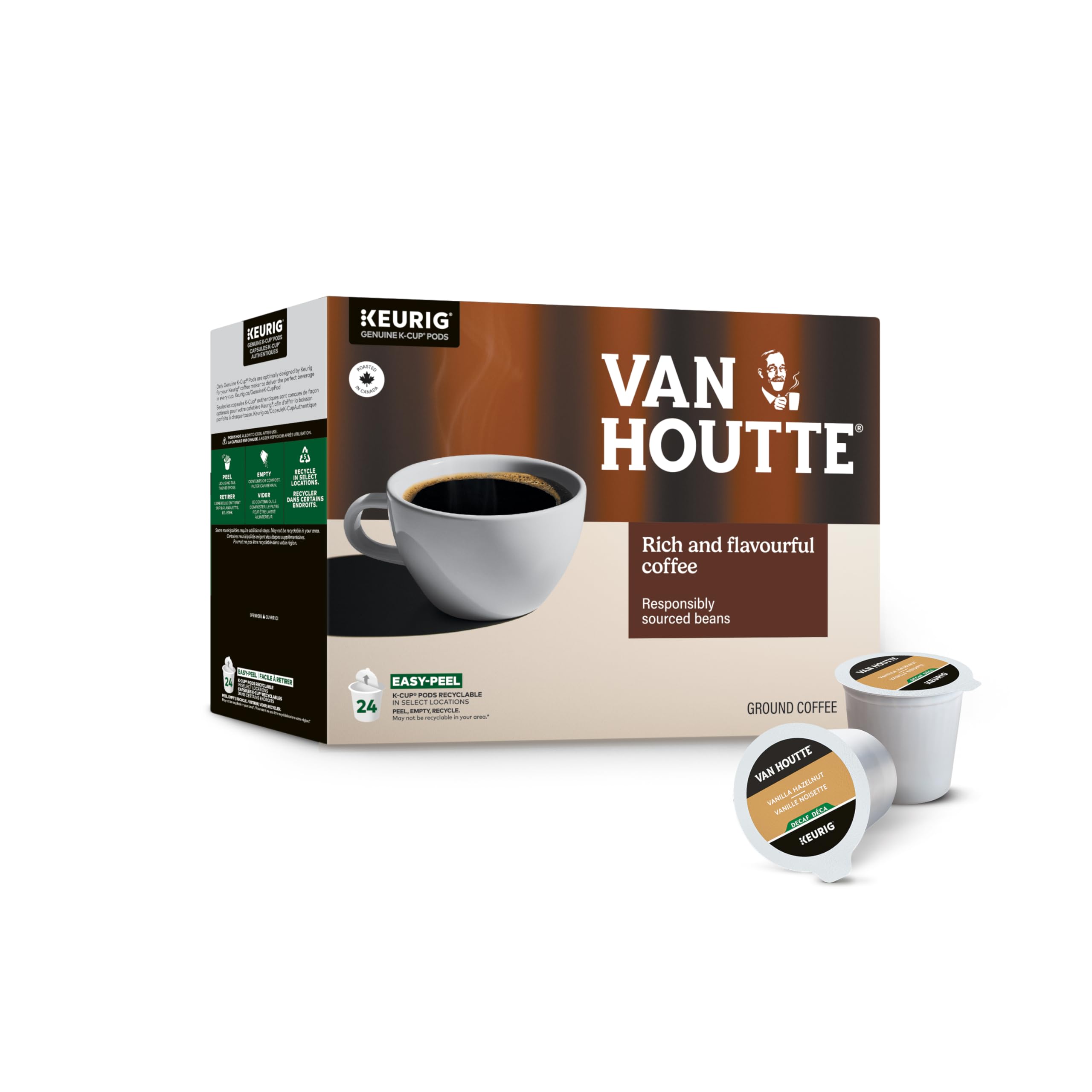 Van Houtte Vanilla Hazelnut Decaf K-Cup Coffee Pods, 24 Count For Keurig Coffee Makers 🍁 All In One Marketplace Canada