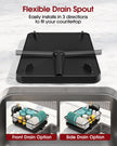 Sakugi Dish Drying Rack - Compact Dish Racks with Drain Board for Kitchen Counter, Durable Stainless Steel Dish Rack Used in Sink & on Countertop, Dark Black, Large 🍁 All In One Marketplace Canada