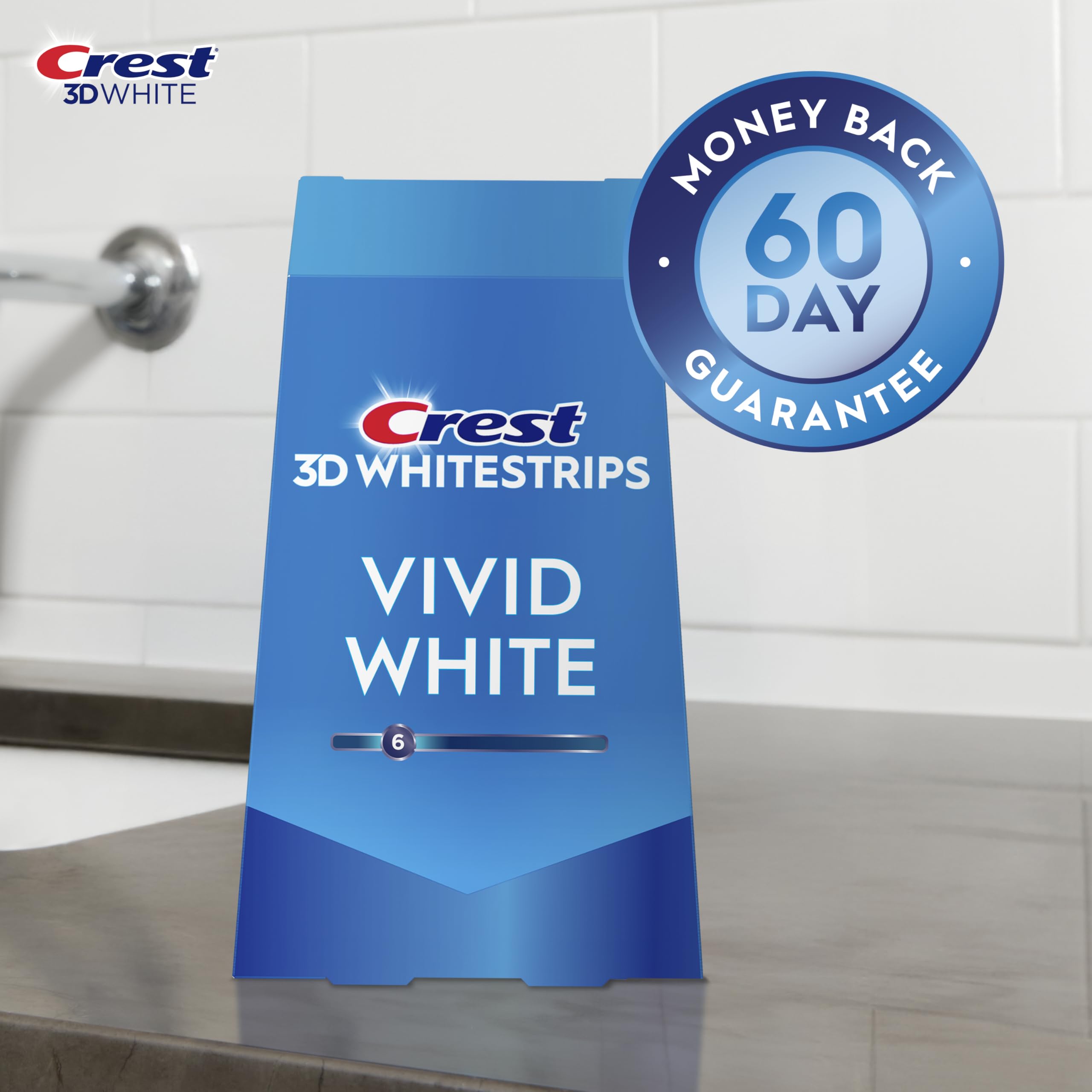 Crest 3D Whitestrips Vivid White At-home Teeth Whitening Kit, 10 Treatments, 6 Levels Whiter 🍁 All In One Marketplace Canada