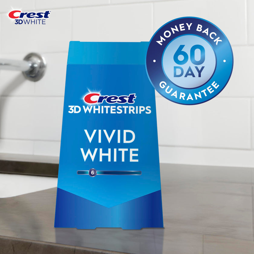 Crest 3D Whitestrips Vivid White At-home Teeth Whitening Kit, 10 Treatments, 6 Levels Whiter 🍁 All In One Marketplace Canada